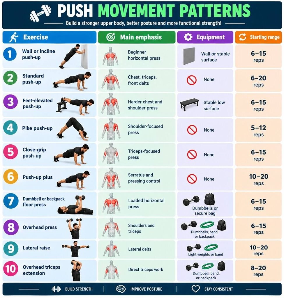 10 Push Day Exercises at Home