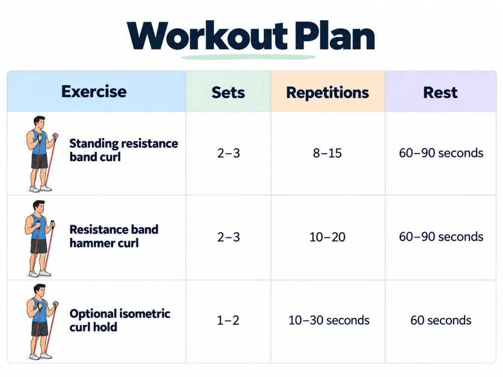 Resistance Band Bicep Workout A