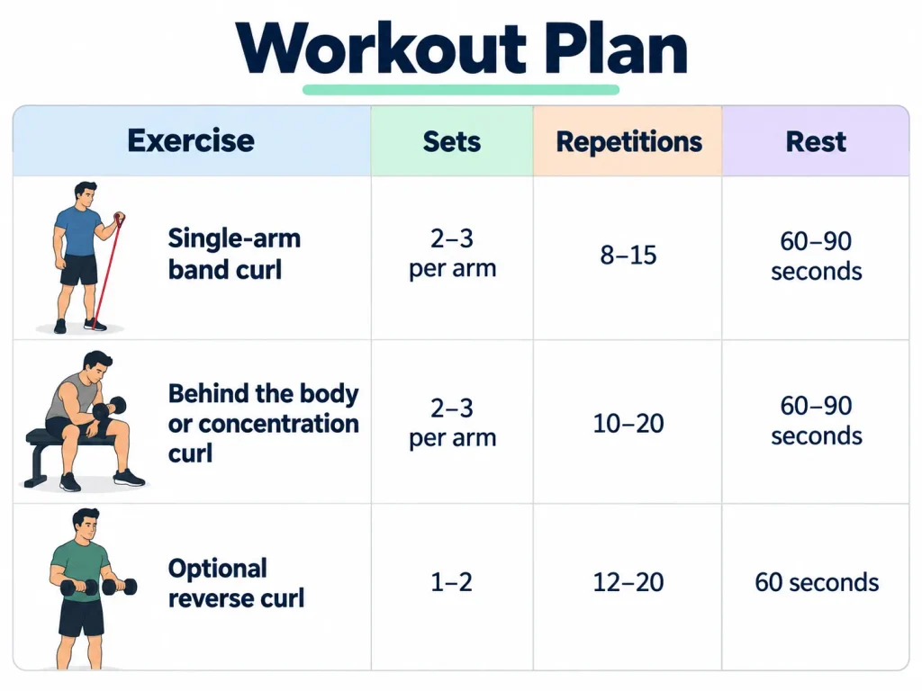 Resistance Band Bicep Workout B